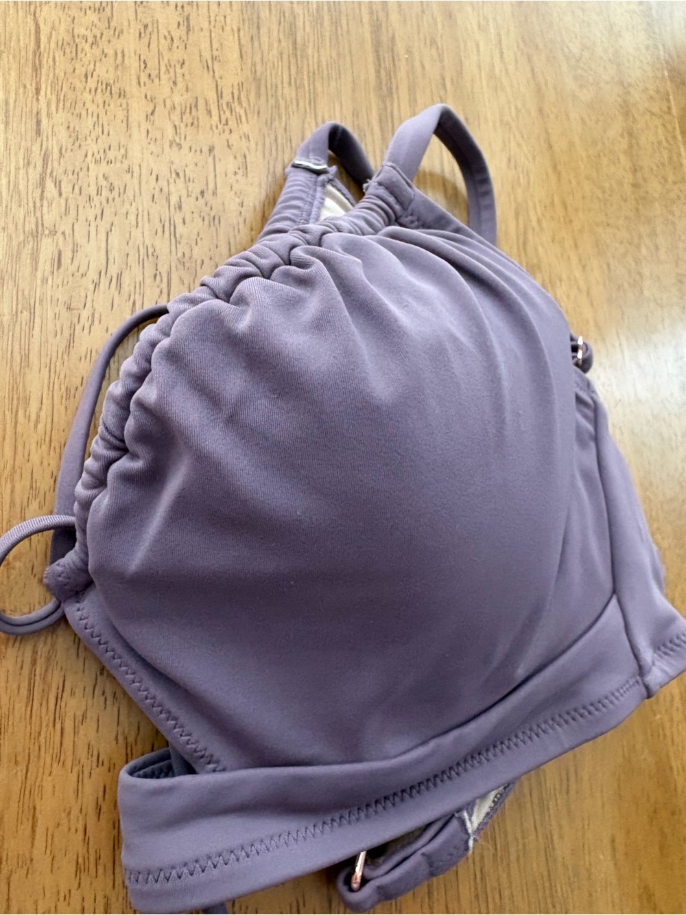 Shade & Shore Mauve Ruched Bikini Top